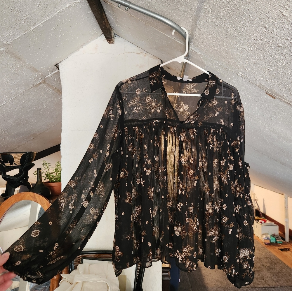Sheer flowy floral top